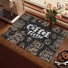 1pc Coffee Print Pattern Drainage Mat/Absorbent Mat/Drying Mat For Coffee Maker, Tableware - Absorbent Polyester Desktop Protective Mat With Rubber Anti-Slip Pad, For Kitchen Counter Decor, Home Bar And Dining Table - MultiWarna - View 8