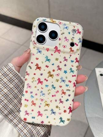 Funda protectora con estampado de poni colorido a pantalla completa, de estilo Lolita lindo y personalizado, a prueba de golpes, adecuado para iPhone 17/17 Pro Max, 16 Pro Max/15 Pro/14, 13/12/11, adecuado como regalo de Navidad para familiares/amigos/hermanas/novia