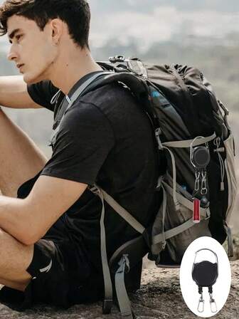 Portabadge de mosquetón con doble cabezal retráctil, portanombres, llavero con carrete para tarjeta de identificación