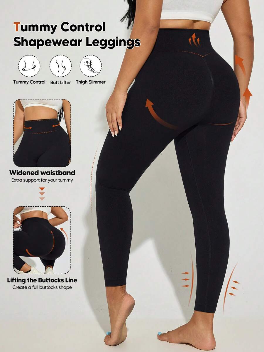 Women's High Waist Tummy Control Butt Lifting Shapewear Seamless Body Shaper - Black - View 1