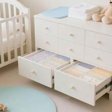 14 szt. organizerów do szuflad z materiału – składane i zmywalne pudełka do przechowywania bielizny, ubranek dziecięcych, biustonoszy, skarpetek, krawatów, szalików, białe - Biały - Zobacz 9