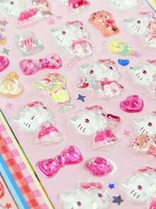 1pc 3D Bubble Cotton Sticker, Cute Cartoon Squeeze Sticker, Birthday Gift, Holiday Gift, Interactive Small Gift (Some Styles May Have Color Differences And Be Randomly Sent) - Multicolor - View 4