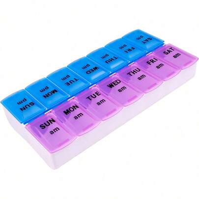 Weekly AM/PM Medication Dispenser, 7-Day Twice-A-Day Pill Organizer With Easy-Open Lids, Large Pill Case Pill Box For Pills Vitamin Supplements Medication, Valentine'S Day Valentines Summer Outfits