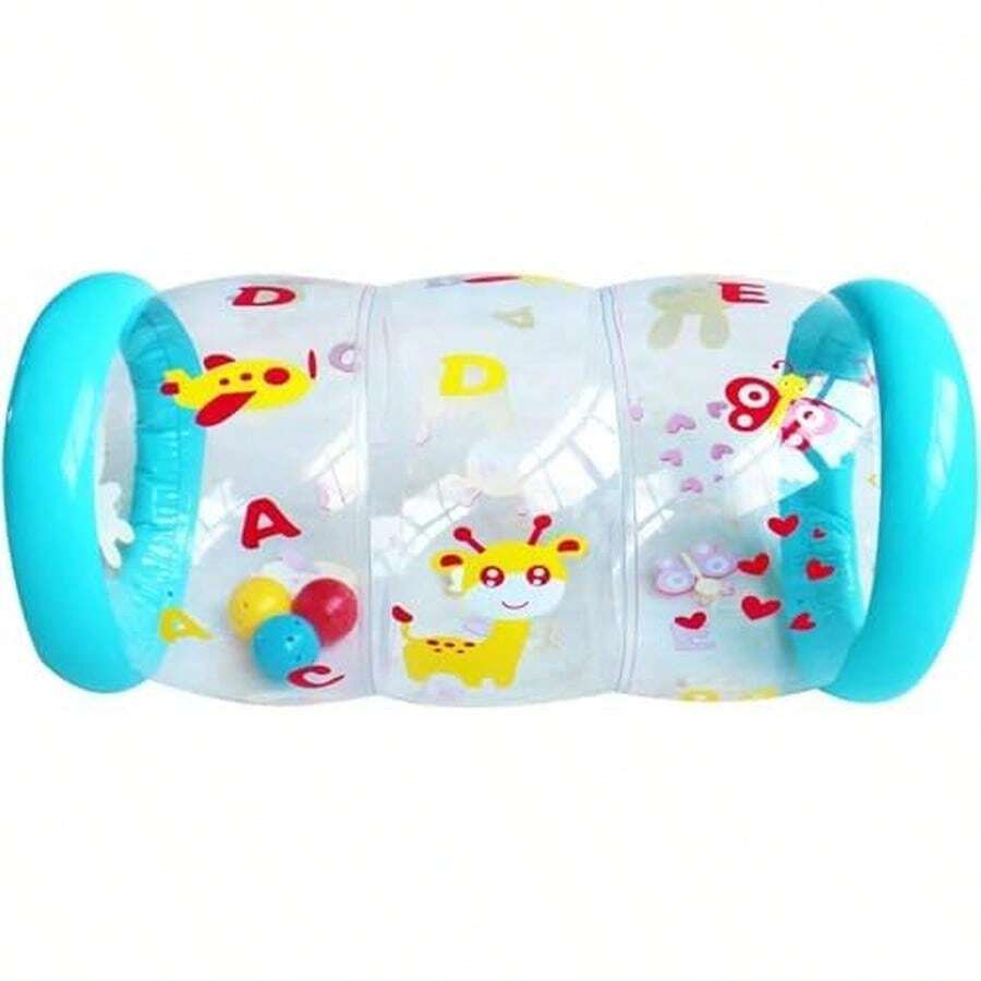 Crawling Tool, Rodillo Inflable para Gatear con Pelota y Campana, Herramienta de Entrenamiento Sensorial para Gatear - Azul - Ver 1