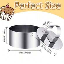 Stainless Steel Round Cake/Cookie Mold, Dessert Cake Ring Mold - Multicolor - View 2