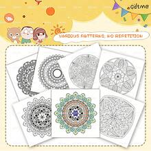 GDTME 24 Pages Mandala Coloring Book, Helps Relieve Stress And Relax, Suitable For Valentine's Day, New Year, Birthday, Back To School, Ramadan, Can Be Gifted To Family, Friends, Loved Ones And Teenagers. Features Pearl Cover And Thick Pages, Size 7.9 X 7.9 Inches. Great Gift For Mother's Day And Father's Day - Multicolor - View 3