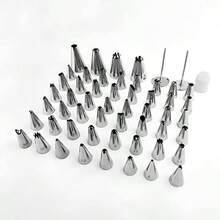 Icing Piping Tips Set Icing Piping Tips Set52 Piping Tips 2 Flower Nails And 1 Coupler.A Durable And Convenient Box. - 中等的 - 查看 5