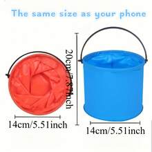 3个装可折叠水桶，小号无隔板，多用途户外花园浇水、露营、旅行、海滩、野餐，多种颜色可选 - 彩色 - 查看 3