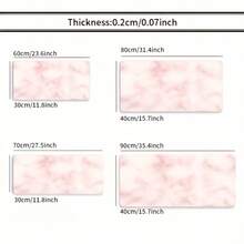 1pc Extra Large Pink & White Marble Pattern Gaming Mouse Pad - Extended Non-Slip Rubber Base, Marble Texture Wrist Rest, Suitable For Desktop/Laptop, Office And Gaming, Minimalist Style, Fits All Computers (Ideal Gift) - Multicolor - View 9