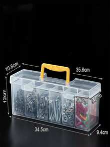 2 Stücke/1 Stück transparente mehrstöckige Werkzeugbox, große Kapazität tragbare transparente Werkzeugbox - ideal für Elektriker und Heimwerker, Schreibtisch- und Schubladenorganizer, Haushaltsgrundbedarf - Verschiedenfarbig - Übersicht 12