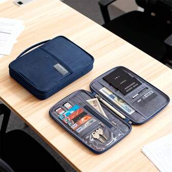 Funda portátil promocional para pasaporte; Monedero multifuncional con múltiples compartimentos; Bolsa portátil para documentos de pasaporte; Organizador impermeable para tarjetas de identificación y pasaporte para viajes; Funda ligera y esencial para viajes, cruceros, vacaciones y regreso a clases para hombres y mujeres