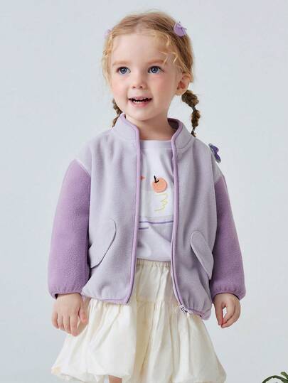 mini bala Áo khoác cổ tàu chống tĩnh điện cho bé gái, unisex, mềm mại và ấm áp, áo khoác ngoài mùa xuân.