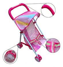 TendenciaCarriola Muñecas Rosa Capota Estructura Metálica Plegable Rosa ChicleCalidad premium - Rosa chicle - Ver 2