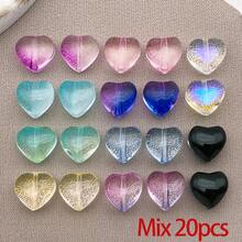 20pcs Heart Transparent Glass Beads Valentine's Day Glass Heart Crystal Spacer Loose Beads For Women DIY Jewelry Making Craftings Bracelets Necklaces Earrings Beading Projects - Multicolor - View 30