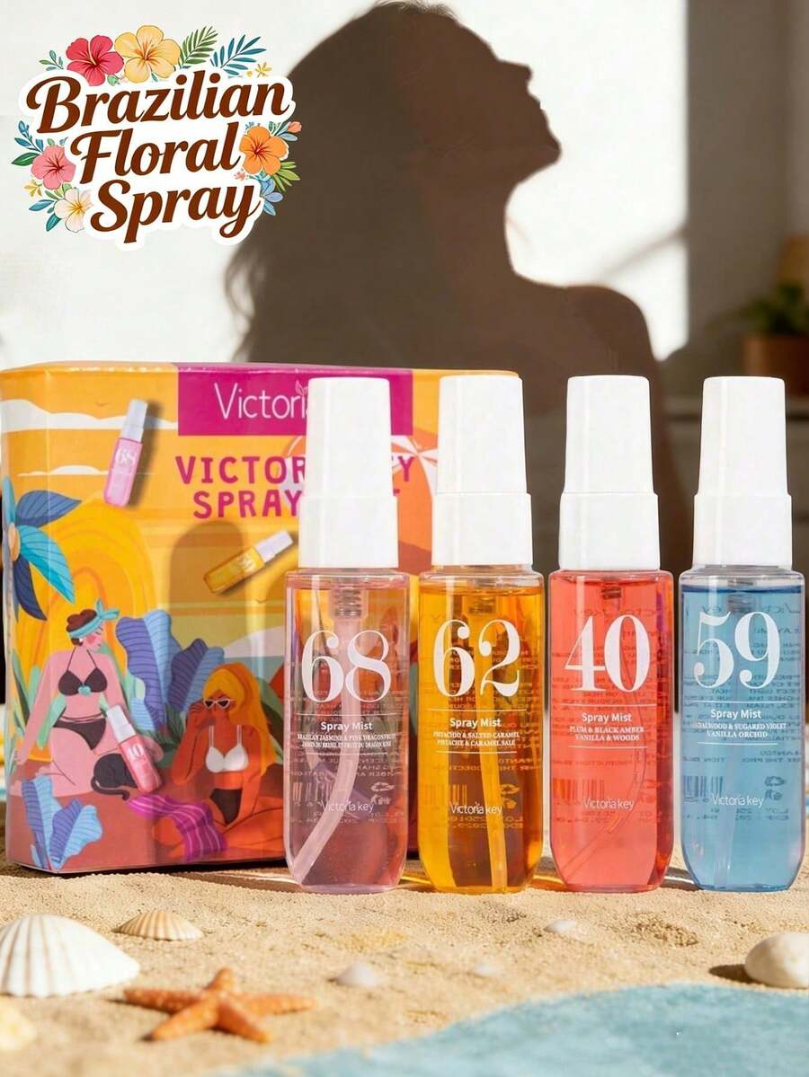 1 sticlă/4 sticle 40 ml ediție limitată parfum brazilian - odorizant de cameră cu aromă florală de vanilie și cocos de lungă durată, vine cu cutie cadou | Cadoul ideal pentru casă, întâlniri, călătorii - Diverse parfumuri tip C - Vizualizare 1
