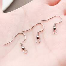 1pack Stainless Steel Earring Hooks Ear Wires French Wire Hooks With Loops Hypoallergenic Fish Hook Ear Wires For DIY Jewelry Making Finding - Silver - View 7