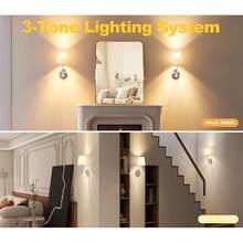 2pcs Wireless Fabric Wall Lamp, RGB Color Changing, Remote Control Dimmable, Touch Switch Detachable, Bedroom Living Room Atmosphere Decor Light (Gold/Black/Chrome) - Multicolor - View 6