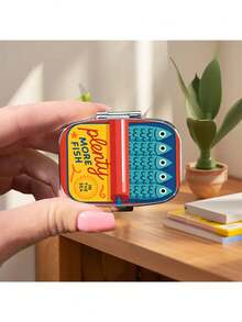 1pc Vintage Sardine Themed Metal Pill Box Storage Container - 2 Compartment Ocean Theme Medicine Storage Box With Sardine Design, Portable For Home, Travel, Wallet - Unique Gift For Sardine Lovers, Pill Box, Travel Medicine Organizer - Multicolor - View 7
