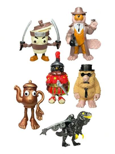 Figuras de  Tralalero Tralala Tun Tun Cappuccino Brainrot 6 piezas Calidad premium