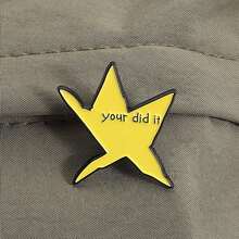 1pc "You Did It" Funny Star Metal Enamel Pin, Applicable For Clothing, Hat, Backpack, Gift For Friends And Family - 彩色 - 查看 4