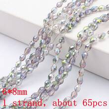 3*6mm/4*10mm/3*5mm/4*6mm/6*8mm/8*12mm 带中心孔水滴形玻璃珠，DIY饰品制作材料，可用于制作项链、手链、耳环、手机链、钥匙扣等。 - 中孔長水滴 - 查看 103