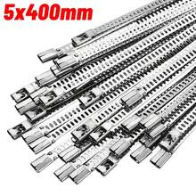 Nuevas bridas de de acero inoxidable, resistentes, autobloqueantes, bucles de sujeción de metal, correa envolvente, bridas escalonadas resistentes a altas temperaturas - 5x200 mm - Ver 11