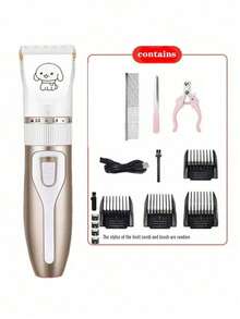 Professional Dog Grooming Kit, Quiet Dog Clipper Set, USB Rechargeable Wireless Pet Grooming Tool For Cats And Dogs