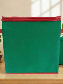 128-Slot Christmas Ornament Storage Box With Adjustable Dividers - Holds 3-Inch Ornaments, Dual Zipper Closure, 600D Tear-Resistant Fabric (Green)