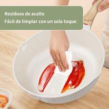 Sartenes Antiadherentes, SartéN De Chef De Piedra De Granito,Sartenes De Ceramica Con De Baquelita Bateria De Cocina - Blanco - Ver 8