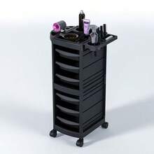 Carrito Auxiliar Estética Salón De Belleza Peluquería - Negro - Ver 3