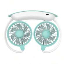 1200mAh tragbarer Dual-Kopf-Ventilator, unerlässlich für den Sommer, Hände-freier Nacken-Hänge-Sportventilator, Reiseventilator, 3 Windgeschwindigkeiten einstellbar, Nacken-Hänge-Dualventilator, für Zuhause, Schlafzimmer, Camping, Büronutzung