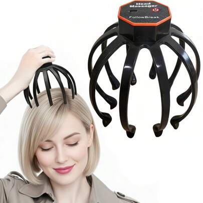 1pc Portable Rechargeable Electric Scalp Massager, 3 Intensity Levels, 10 Nodes Head Massage Device, Personal Massager Suitable For Home And Office Use