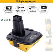1-Pack/2 Packs DCA1820 Adapter Compatible With Dewalt 18v To 20v Adapter, Compatible With Dewalt 20V Max Battery To Repalce For Dewalt 18V XRP NiCad NiMh Battery DC9096 - Mustard Yellow - View 8