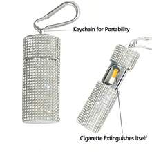 1个闪亮水晶烟灰缸，装饰性烟灰缸，适用于酒吧、办公室、家庭桌面、房间装饰、家居装饰 - 白色水鑽 - 查看 9