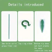 17cm, 27cm, 48cm, 58cm Varas de Suporte de Plantas Reutilizáveis, Adequadas para Suportes de Orquídeas de Jardinagem Verde, Estabilizadores de Orquídeas e Flores, Postes de Jardinagem Verde, Treliças para Escalada de Videiras, Hastes de Plantas de Plástico Verde - Verde Escuro - Visão 7