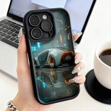 Funda de teléfono de moda, compatible con varios modelos de ,  y , funda de teléfono con diseño de coche cyberpunk para modelos de ,  y , protector de teléfono, funda de pareja, regalo para novio o novia, presente de vacaciones, este es un regalo popular para amigos o socios, adecuado para ocasiones de negocios. Duradera, resistente a las manchas y a las huellas dactilares, esta nueva funda para teléfono de hombres y mujeres es un gran regalo. - Café integral - Ver 1
