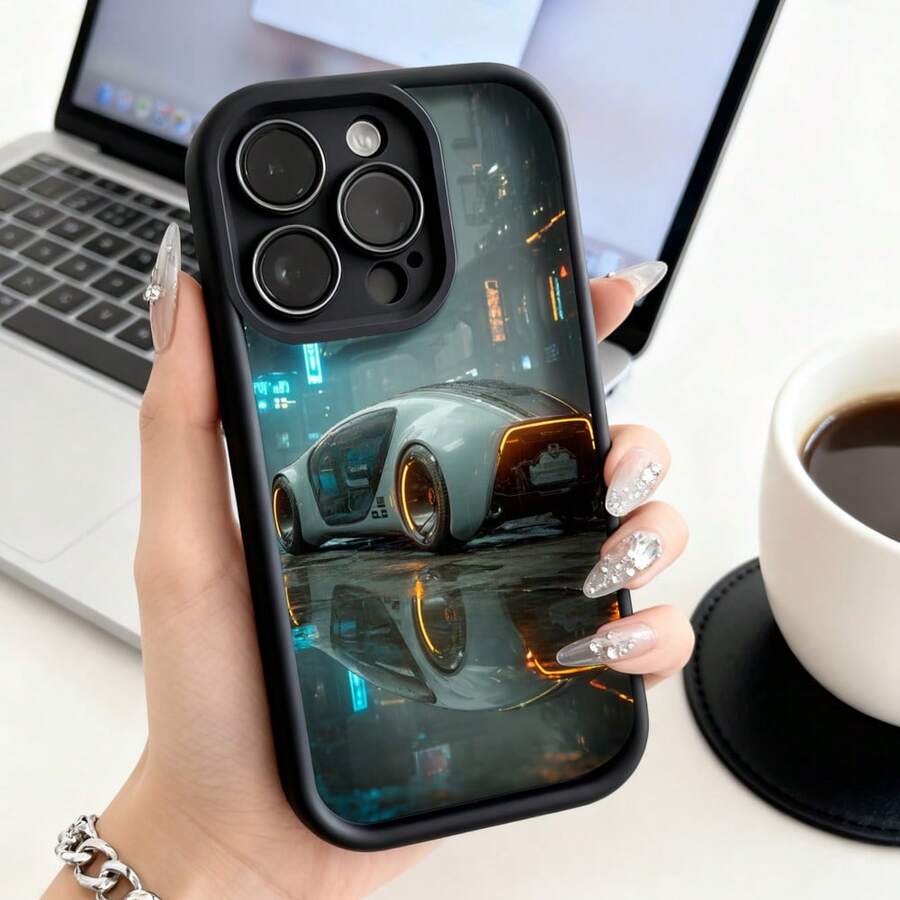Funda de teléfono de moda, compatible con varios modelos de , y , funda de teléfono con diseño de coche cyberpunk para modelos de , y , protector de teléfono, funda de pareja, regalo para novio o novia, presente de vacaciones, este es un regalo popular para amigos o socios, adecuado para ocasiones de negocios. Duradera, resistente a las manchas y a las huellas dactilares, esta nueva funda para teléfono de hombres y mujeres es un gran regalo. - Café integral - Ver 1
