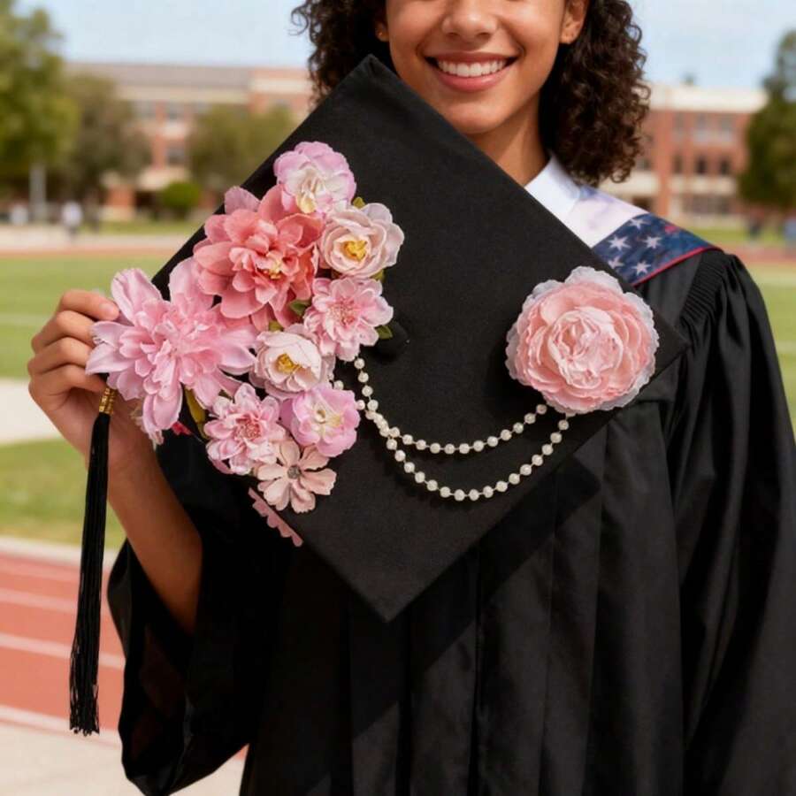 Graduation Cap Decorations Kit DIY Grad Cap Topper With Artificial ...