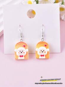 10个时尚狗狗面包造型首饰吊坠，女士首饰DIY配件，节日DIY - 薑色 - 查看 5