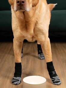 4 Stücke rutschfeste Hundesocken, weiche verstellbare Pfotenschutz für Haustiere, Hundeschuhe, geeignet für kleine, mittlere und große Hunde, Outdoor-Zubehör für Haustiere - Verschiedenfarbig - Übersicht 2