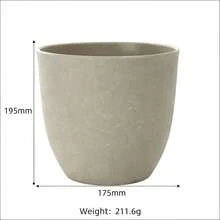 1pc Matte Stone-Like Planter Pot, Indoor Ceramic Flower Pot, Balcony Plant Pot, Home Decor, Large Capacity Plant Growing Pot, Room Decor Vase