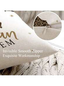 2pcs Crescent Moon & Star Vintage Ramadan Lanterns, Linen-Like Soft Touch, Suitable For Ramadan, Eid Al-Fitr Celebrations, Durable Polyester, Multifunctional Islamic Party Decor, Ramadan, Eid Mubarak Cushion Covers, Ramadan Home Decor, Islamic Kareem, Mubarak - Multicolor - View 6