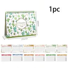 Calendario de escritorio de espiral de doble cara 2026, suministros de oficina y estudio, planificador anual, lista de tareas, planificador mensual/diario, regalo - Multicolor - Ver 11