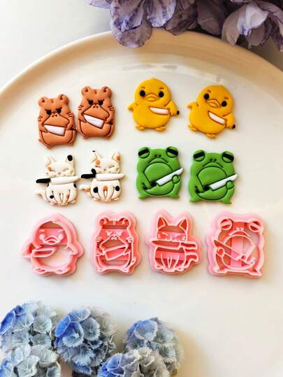 Animal Fun Polymer Clay Cutter Mold With High Precision Diy Handcrafted Earring Jewelry Soft Clay Mold Tools, Precision Knife Molds - Craft Supplies - For Jewelry Makers & Crafters - Perfect Gift For Diy Enthusiasts ﻿