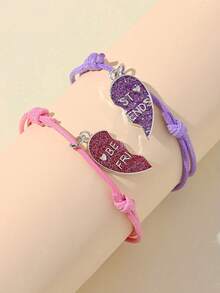 朋友心形手绳两件套，送给朋友的最佳礼物，开学季，情人节 - 彩色 - 查看 4