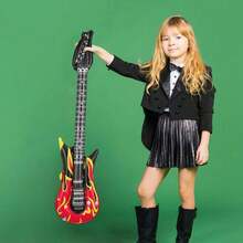 VILLCASE Juego de Juguetes Inchables, 4 Piezas Guitarra Inflable Estrella de Rock para Niños, Juguete De PVC Multicolor para Fiestas, Cumpleaños, Navidad, Halloween, Escenario,37266533 - Multicolor - Ver 6