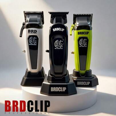  BRDCLIP Professionellt hårklippningsset - Sladdlös hårklippare, precisionstrimmer, justerbar med laddningsbas, hårklippare för män, salongklippning och trimningskit - BRD-106, BRD-107, BS-106B