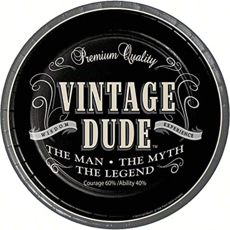 Creative Converting 8 Count Holy Bleep 30th Birthday Square Dessert Plates Vintage Dude Dinner 1 - VintageDude - Ver 1