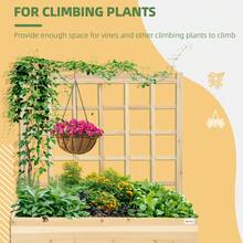 Outsunny Large Raised Garden Bed With Trellis For Climbing Plants, 47 Inch Wooden Box Planters For Outdoor Plants, Vegetables, Flowers, Herbs, Easy Assembly, Natural Tone - 原木色 - 查看 3