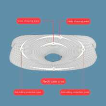 Almohada con forma de cabeza plana para bebé, antideflexión, espuma de memoria - Azul - Ver 3